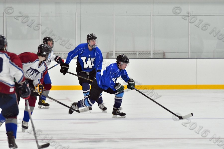 Wheaton College Men\'s Ice Hockey vs Middlesex Community College. - Photo By: KEITH NORDSTROM